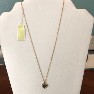 MICHAEL KORS GOLD-TONE HEART PAVE NECKLACE